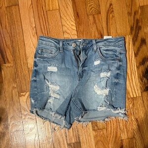 Judy Blue Ripped Blue Jean Shorts